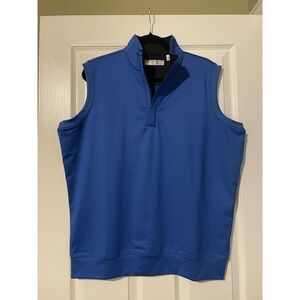 Carnoustie Vest Mens Medium Blue Performance Golf 1/4 Zip Softshell Windbreaker